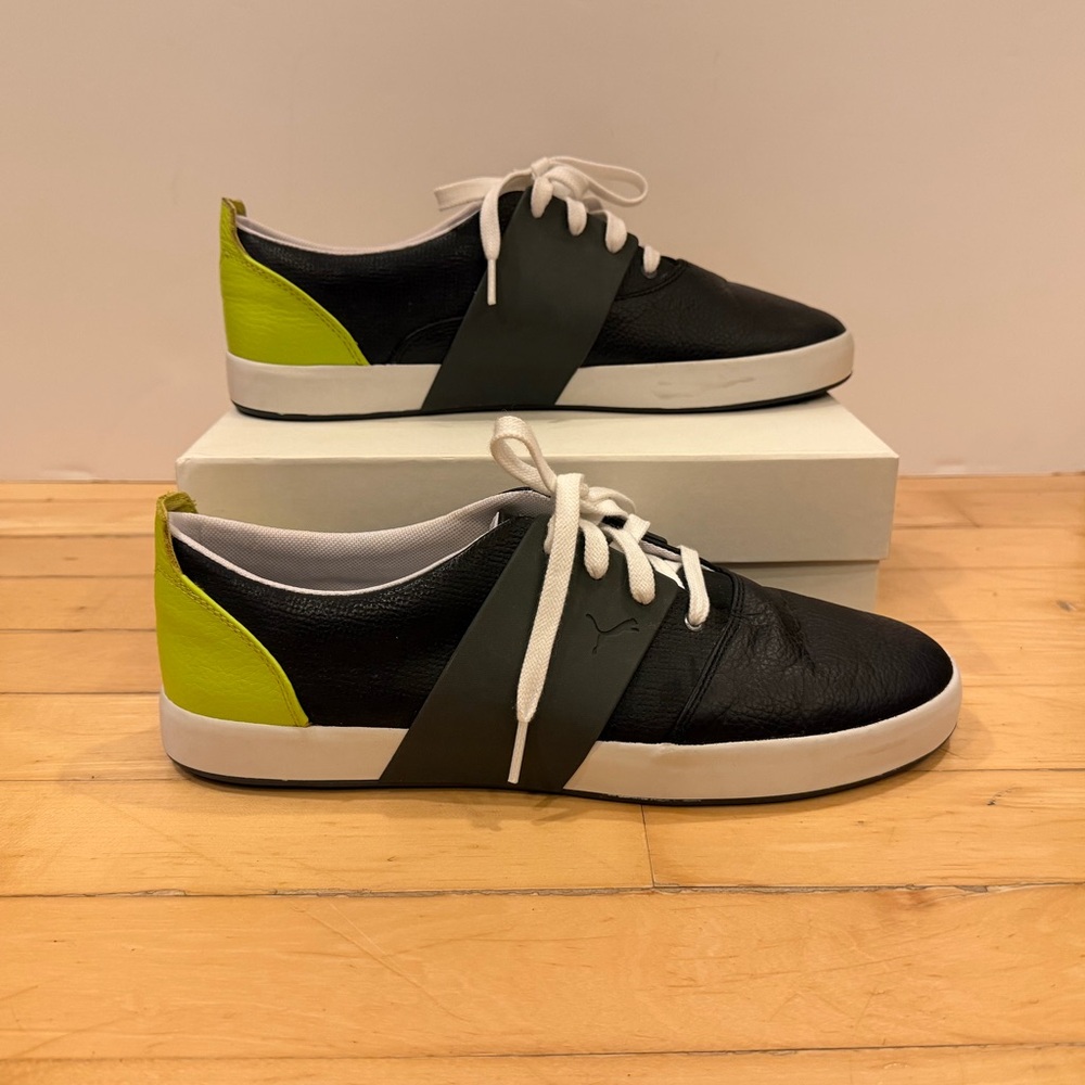 NWT Puma Black and Lime Men's Sneakers